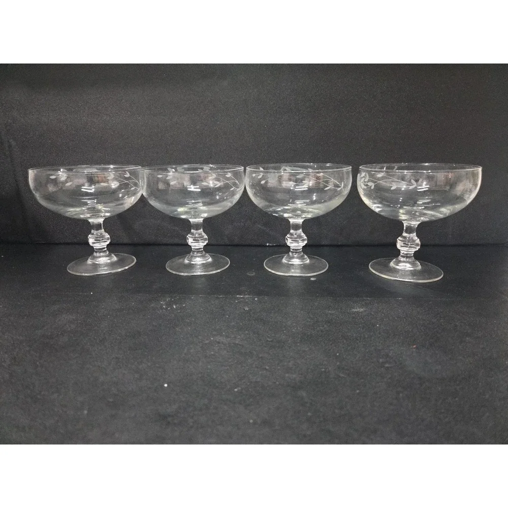 Princess House Heritage Dessert Dishes #507, Set of 4, Crystal‎ Confection Bowls
